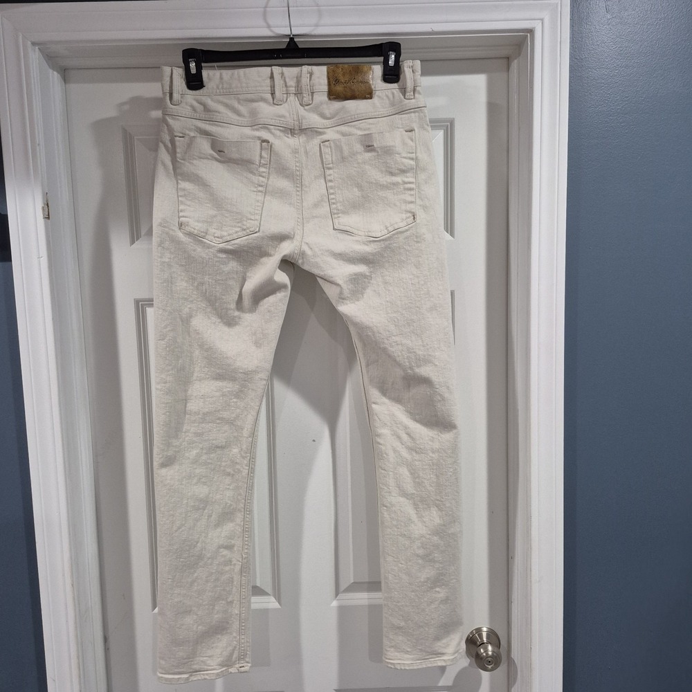 Robert Graham Jeans Mens 34x32 Beige Kipling Tailored Slim Stretch Cotton